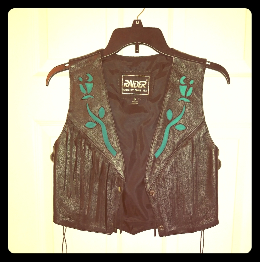Woman's Vintage Leather Vest. Sz 6